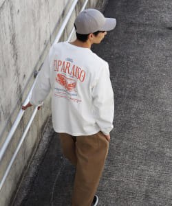 フード グラフィック ロングスリーブ Tシャツ