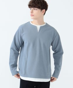 フェイクレイヤー ワッフル ロングスリーブ Tシャツ
