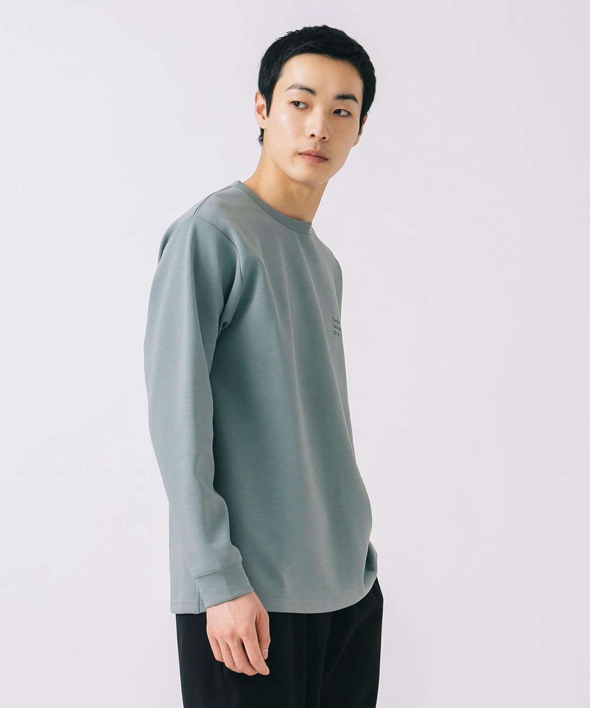 ダンボール ロゴ プリント ロングスリーブ カットソー(吸水速乾・毛玉軽減) Tシャツ・カットソー MEN SMOKE GREEN L ダンボール ロゴ プリント ロングスリーブ カットソー(吸水速乾・毛玉軽減) Tシャツ・カットソー MEN SMOKE GREEN L