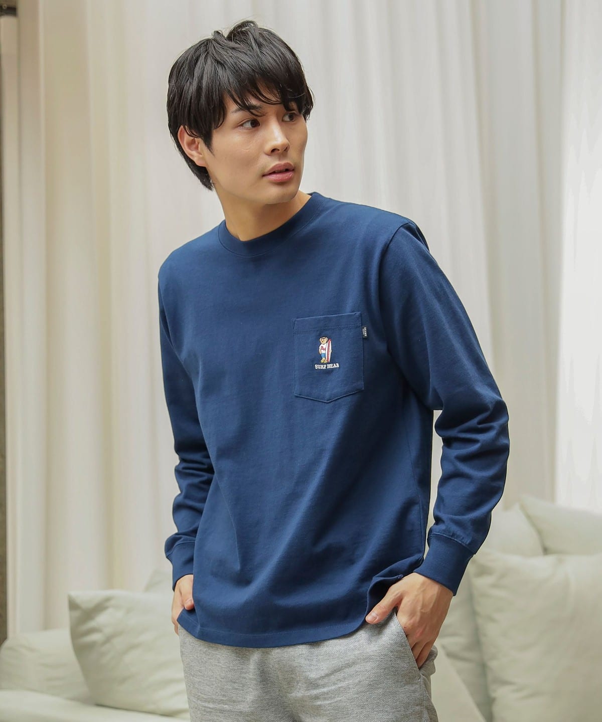 サーフベアー ロングスリーブ Tシャツ Tシャツ・カットソー MEN NAVY S サーフベアー ロングスリーブ Tシャツ Tシャツ・カットソー MEN NAVY S
