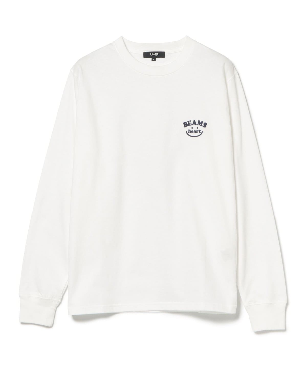 スマイルロゴ ワンポイント ロングスリーブ Tシャツ・カットソー MEN WHITE L スマイルロゴ ワンポイント ロングスリーブ Tシャツ・カットソー MEN WHITE L