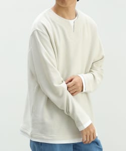 スリットネック フェイクレイヤー ロングスリーブ