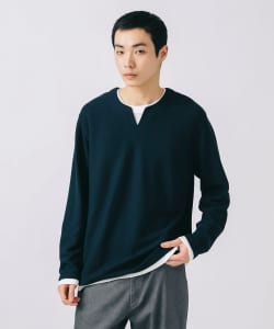 スリットネック フェイクレイヤー ロングスリーブ