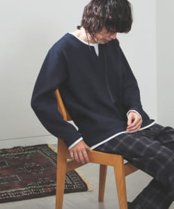 BEAMS HEART / ニットフリース フェイクレイヤー ロングスリーブ Tシャツ