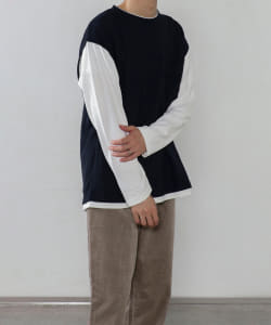 ▲BEAMS HEART / 鹿の子 フェイクレイヤー ロングスリーブ Tシャツ