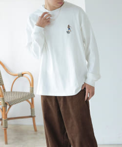 BEAMS HEART / ハイキング刺繍 ロングスリーブ Tシャツ