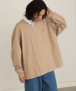 KANGOL × BEAMS HEART / 男裝 天竺 寬版 橄欖球 襯衫