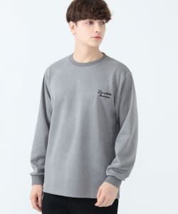ワンポイント フェイクスエード ロングスリーブ Tシャツ