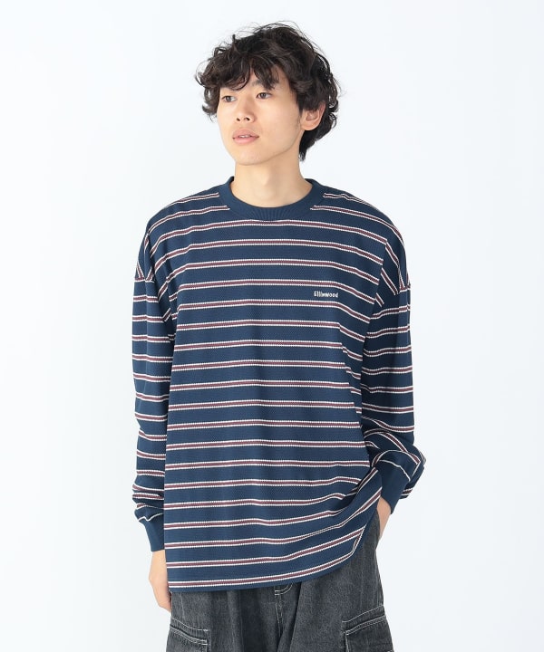 BEAMS コットンレーヨン ボーダー ロングスリーブ Tシャツ BEAMS（ビームス）の「BEAMS / コットンレーヨン ボーダー