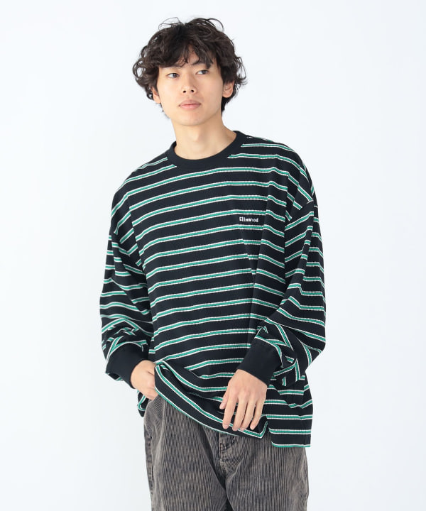 BEAMS コットンレーヨン ボーダー ロングスリーブ Tシャツ BEAMS（ビームス）の「BEAMS / コットンレーヨン ボーダー