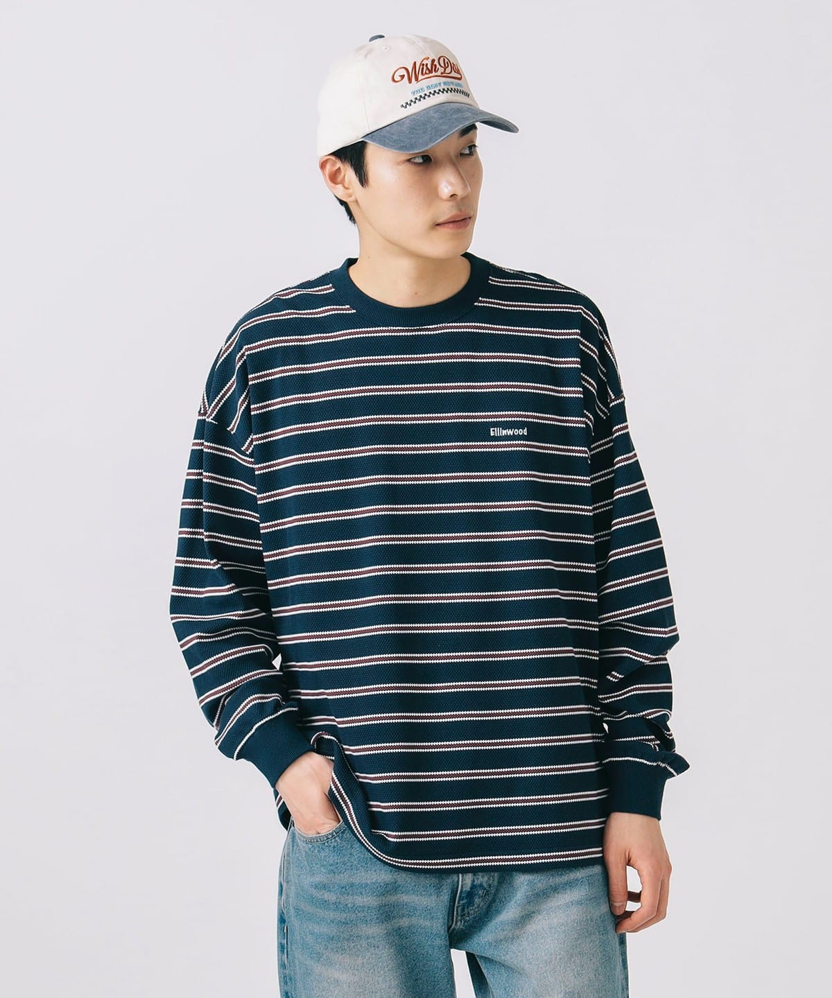 ポップコーン ボーダー ロングスリーブ カットソー Tシャツ・カットソー MEN NAVY S ポップコーン ボーダー ロングスリーブ カットソー Tシャツ・カットソー MEN NAVY S