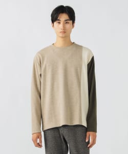 【+15%ポイントUP】配色 切り替え ニットソー