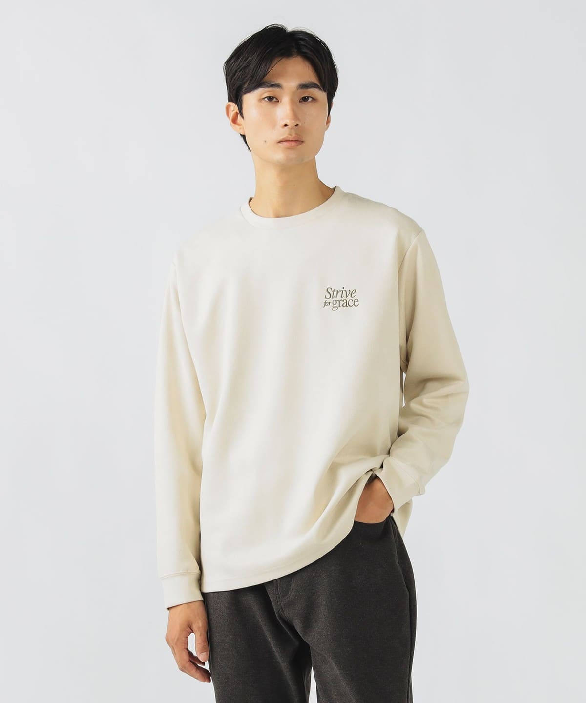 フェイク スウェード ミックス フォント カットソー Tシャツ・カットソー MEN BEIGE M フェイク スウェード ミックス フォント カットソー Tシャツ・カットソー MEN BEIGE M