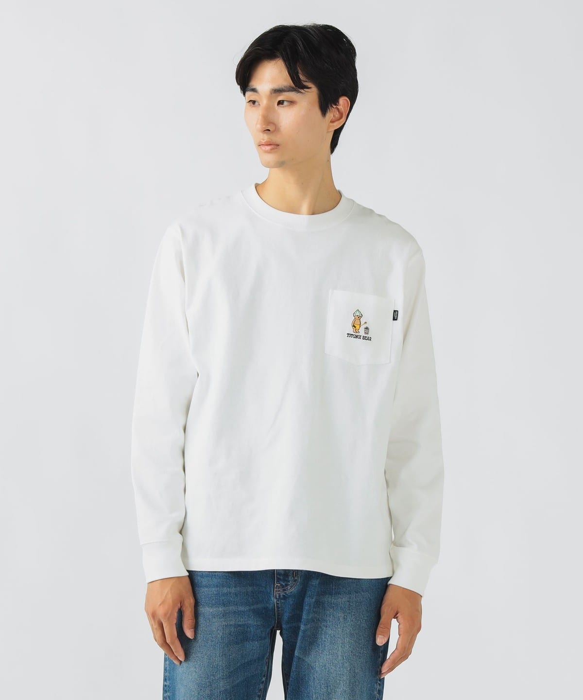 トトノイ & ジム ベアー ロング スリーブ Tシャツ Tシャツ・カットソー MEN WHITE M トトノイ & ジム ベアー ロング スリーブ Tシャツ Tシャツ・カットソー MEN WHITE M