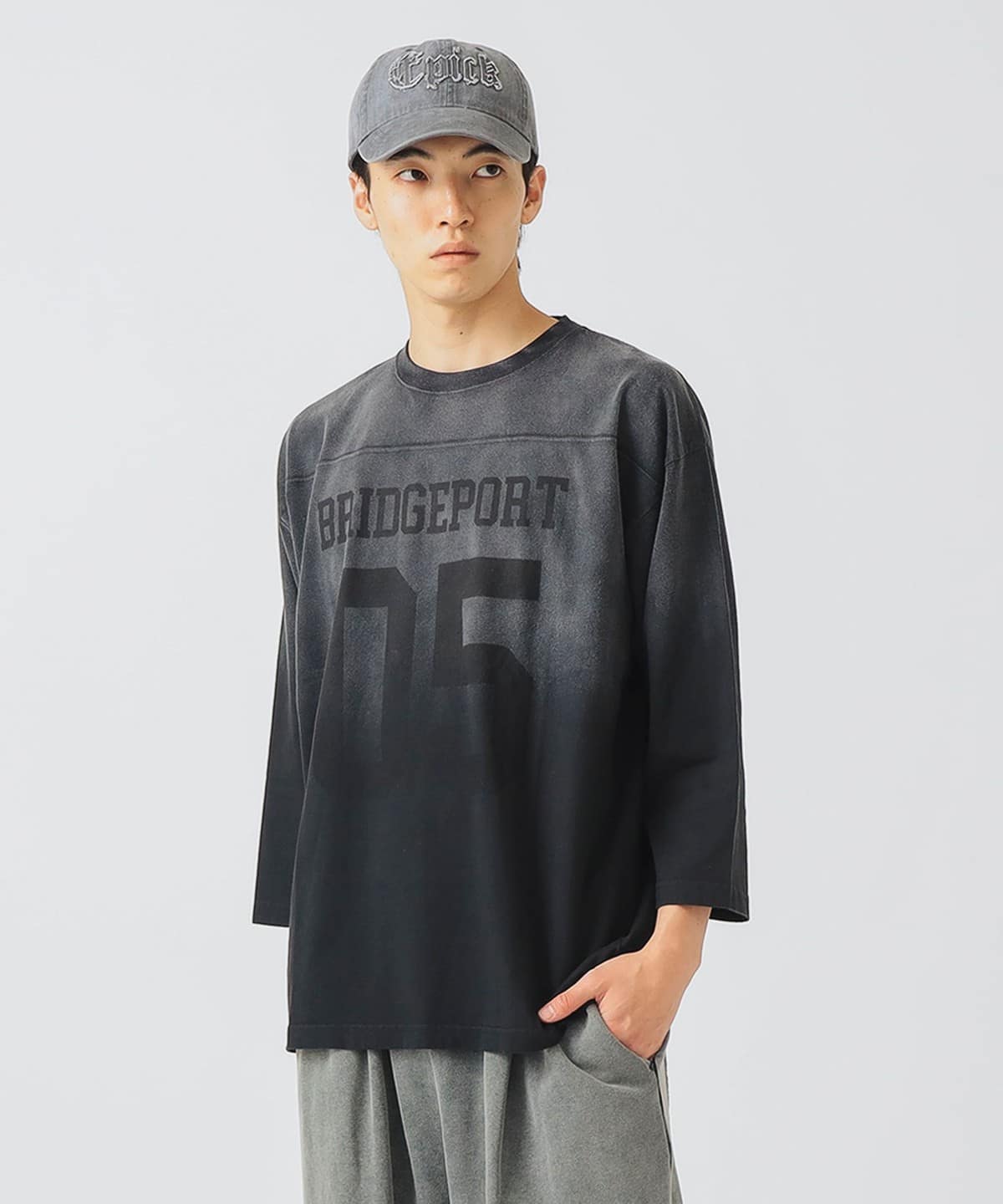 フェード フットボール ロング スリーブ Tシャツ Tシャツ・カットソー MEN BLACK L フェード フットボール ロング スリーブ Tシャツ Tシャツ・カットソー MEN BLACK L