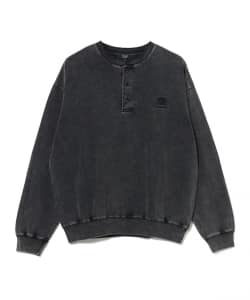 コットン天竺 フェード ヘンリーネック カットソー