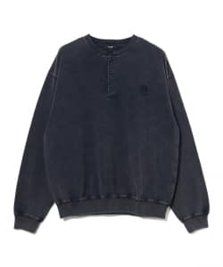 コットン天竺 フェード ヘンリーネック カットソー