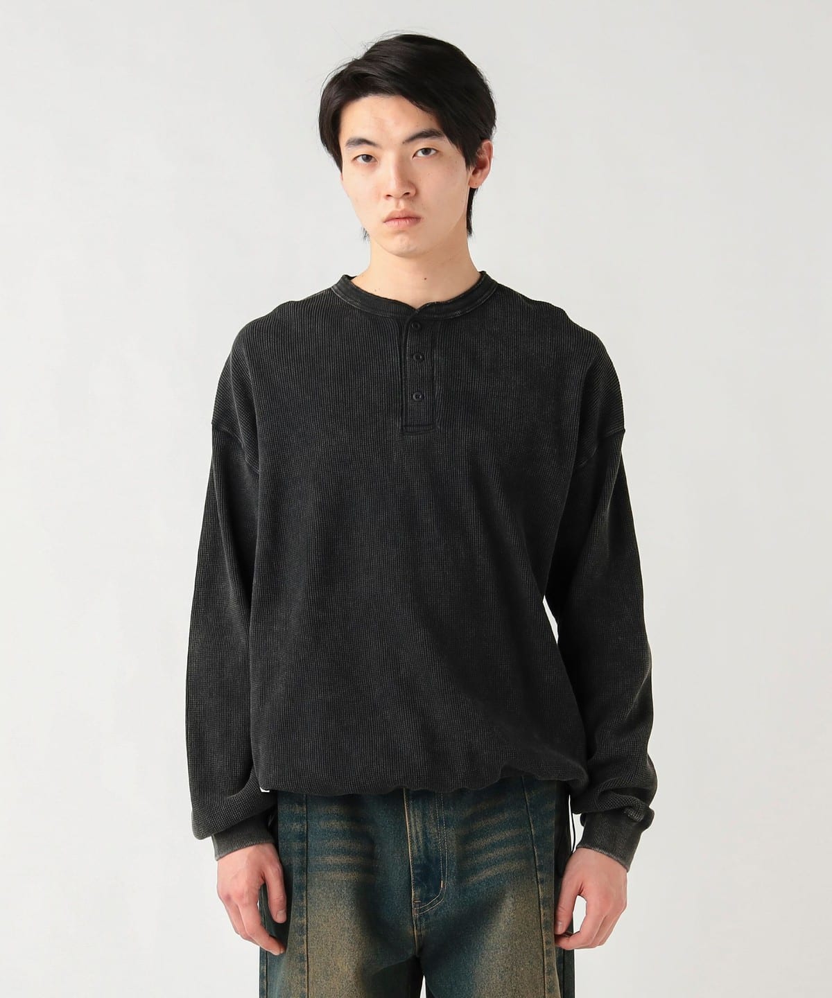 BEAMS HEART（ビームス ハート）スノーウォッシュ ワッフル ヘンリー