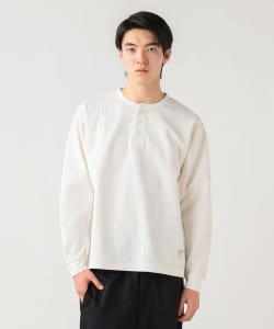 ポリエステル ワッフル ヘンリーネック カットソー（吸水速乾）