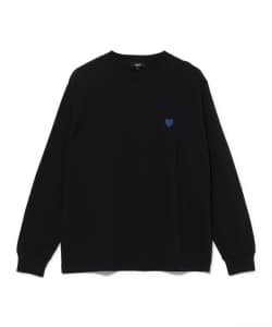 【10%OFFクーポン対象】ハート ワンポイント刺繍 ロングスリーブ Tシャツ