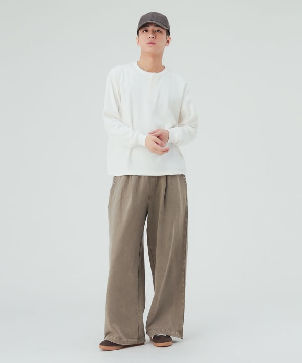 裏起毛 ハニカム ヘンリーネック カットソー [H:183cm C:80 W:68 H:89.5 Size:L]