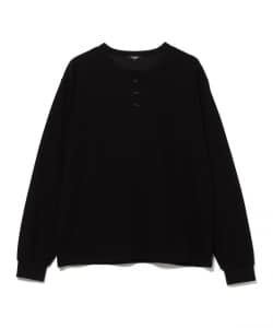 裏起毛 ハニカム ヘンリーネック カットソー