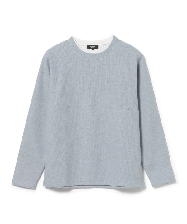 起毛 フェイクレイヤー ロングスリーブTシャツ ニットのように柔らかい、やみつきになる肌触り。