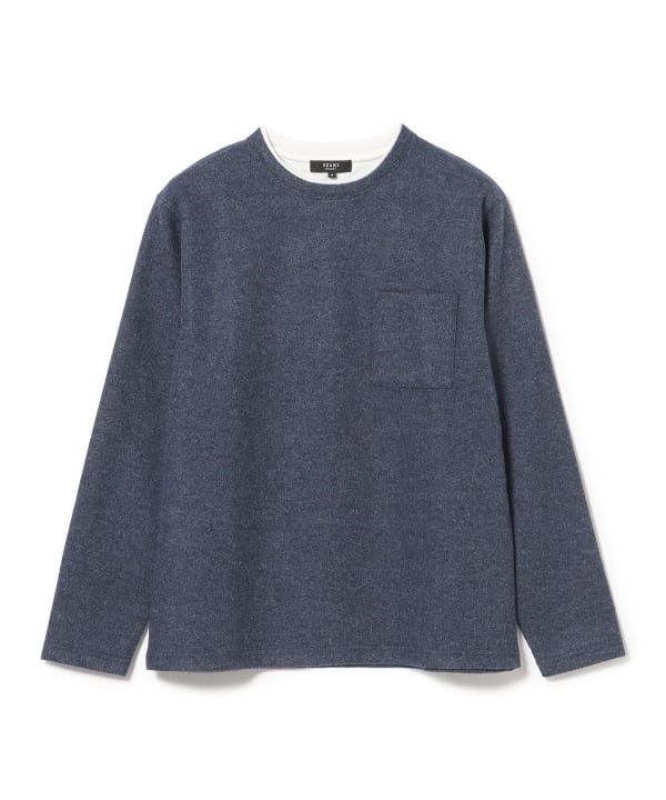 起毛 フェイクレイヤー ロングスリーブTシャツ