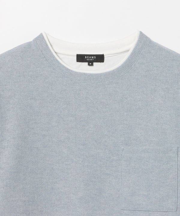 起毛 フェイクレイヤー ロングスリーブTシャツ