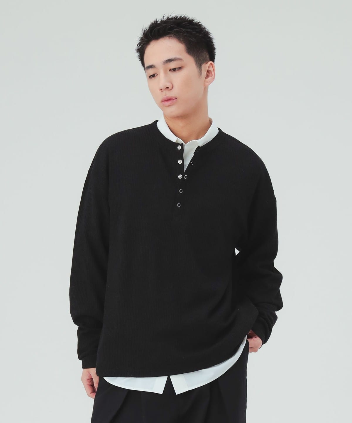 BEAMS HEART（ビームス ハート）スピンドル ヘンリーネック カットソー