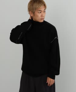 片畦編み タートルネック ビッグ ニット