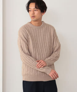 ケーブル クルーネック ニット