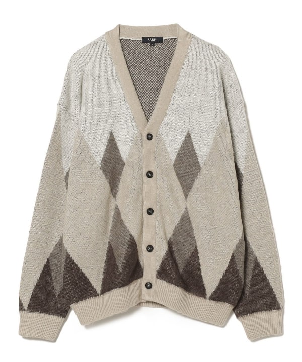 BEAMS HEART BEAMS HEART BEAMS HEART / Argyle shaggy cardigan (tops