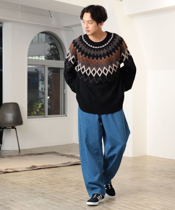 beams コレクション new standard 求心 柄 ニット