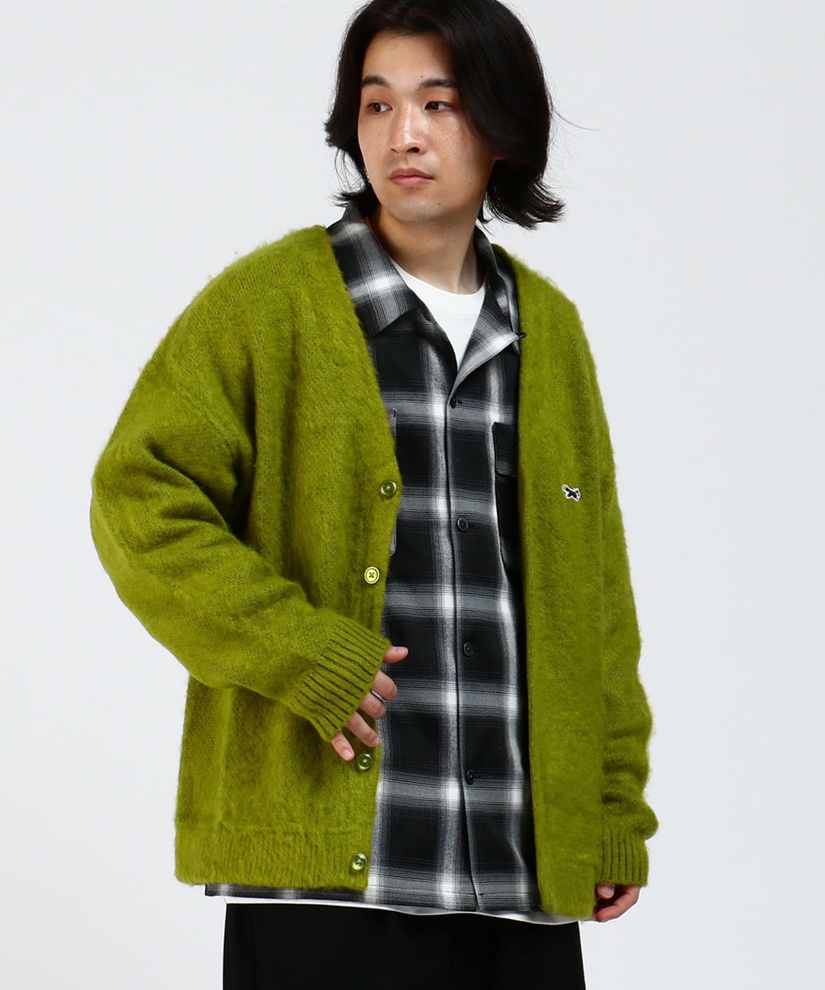 【EXCLUSIVE】PENNEY'S ペニーズ / FOX シャギー ニット カーディガン トップス MEN GREEN L 【EXCLUSIVE】PENNEY'S ペニーズ / FOX シャギー ニット カーディガン トップス MEN GREEN L