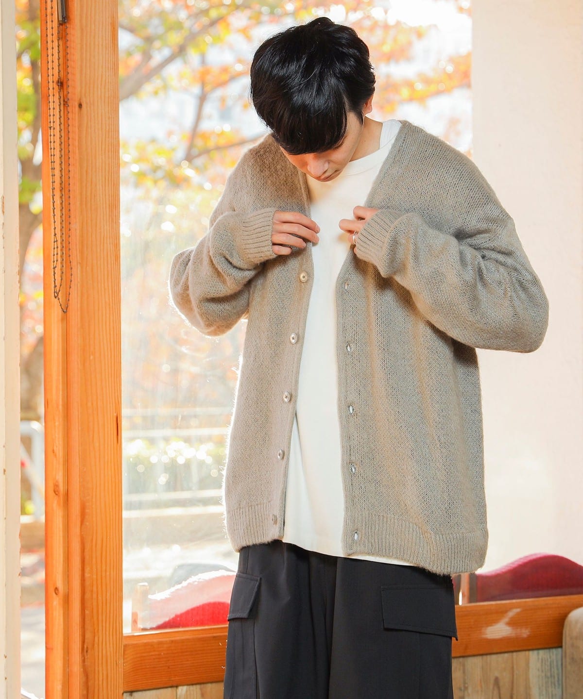 BEAMS PENNEY'S / FOX シャギー ニット カーディガン M BEAMS HEART（ビームス ハート）【EXCLUSIVE】PENNEY'S / FOX シャギー