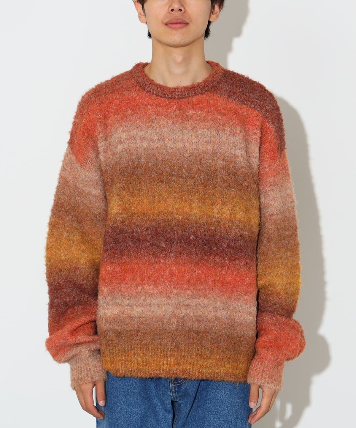 BEAMS HEART BEAMS HEART Gradient Crew Neck Knit (Tops, Knitwear