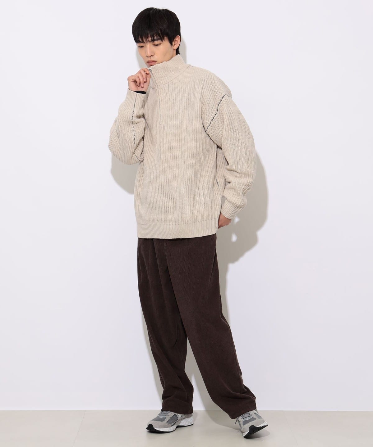 BEATINGHEART グレー 長袖ニットセットアップ 43150131646_C_1.jpg
