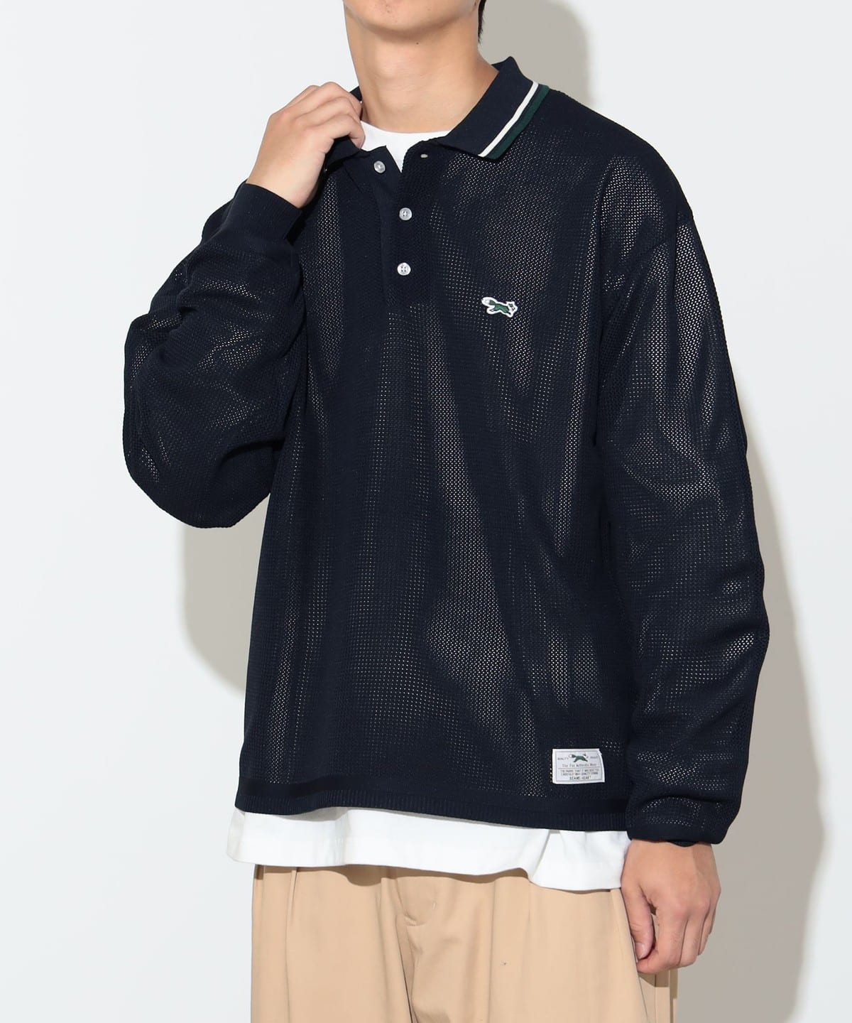 【EXCLUSIVE】PENNEY'S ペニーズ / FOX ニット ポロ ロングスリーブ トップス MEN NAVY L 【EXCLUSIVE】PENNEY'S ペニーズ / FOX ニット ポロ ロングスリーブ トップス MEN NAVY L