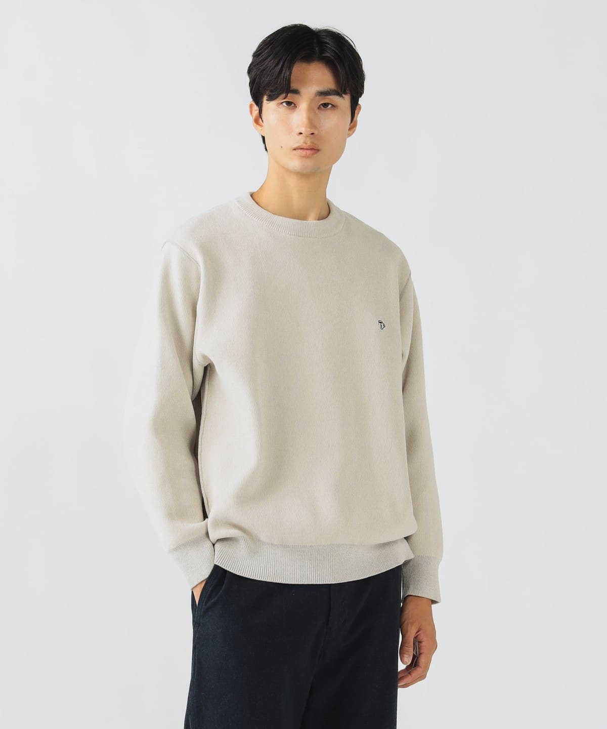 ダブルフェイス コーヒー刺繍 モール ニットソー トップス MEN OFF WHITE M ダブルフェイス コーヒー刺繍 モール ニットソー トップス MEN OFF WHITE M
