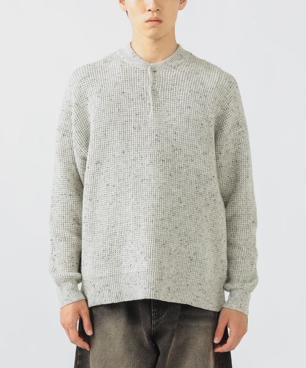 BEAMS HEART（ビームス ハート）カラーネップ ヘンリーネック ニット