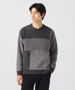 ミックス パネル クルーネック ニット