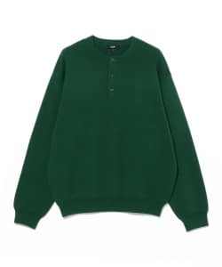 Sweatshirt-like Henley neck knit