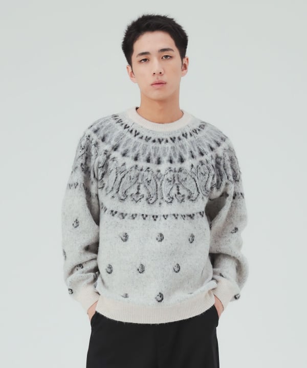 ペイズリー柄 求心 ニット [H:183cm C:80 W:68 H:89.5 Size:L]