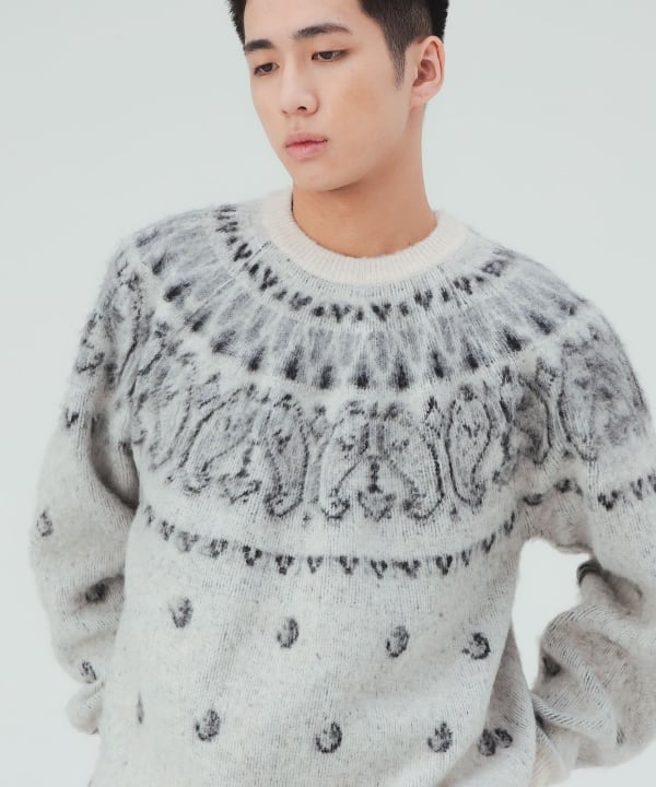 ペイズリー柄 求心 ニット [H:183cm C:80 W:68 H:89.5 Size:L]