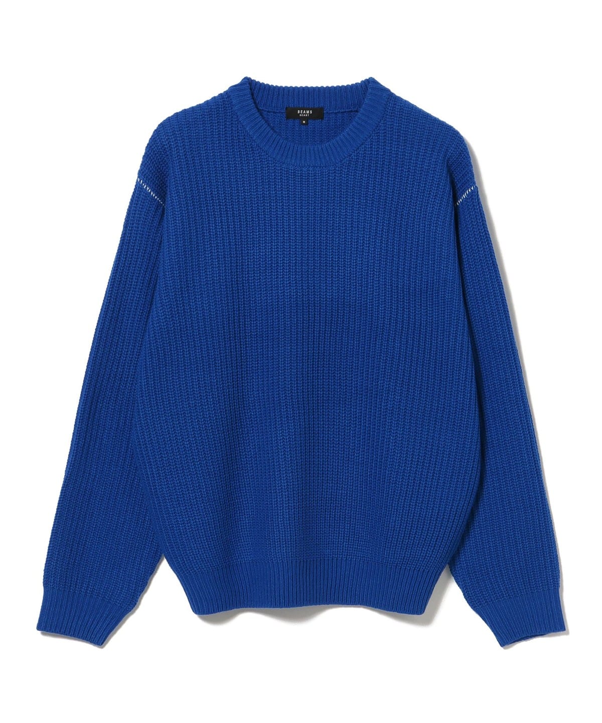 BEAMSブラス　セーター　紺色 BEAMS HEART（ビームス ハート）カタアゼ クルーネック ニット