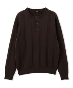 針抜き ヘンリーネック ニット