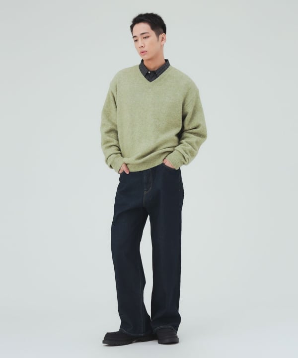 アルパカ混 Vネック ニット [H:183cm C:80 W:68 H:89.5 Size:L]