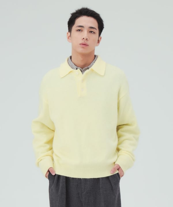 アンゴラ混 シャギー ニットポロシャツ [H:183cm C:80 W:68 H:89.5 Size:L]