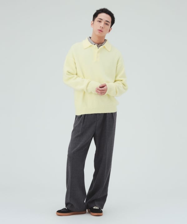 アンゴラ混 シャギー ニットポロシャツ [H:183cm C:80 W:68 H:89.5 Size:L]